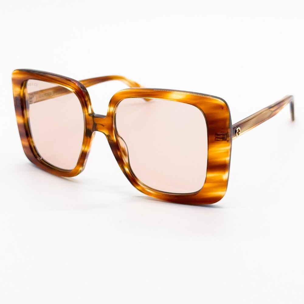 NEW GUCCI GG1314S 003 SUNGLASSES WOMEN HAVANA BROWN OVERSIZED EYEWEAR GUCCI - Picture 4 of 12
